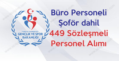 Gençlik ve Spor Bakanlığı lise mezunu 86 şoför ve 162 büro personeli alımı yapıyor